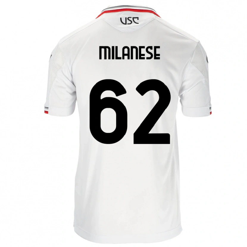 Danxen Dame Tommaso Milanese #62 Hvit Rød Bortetrøye Drakt Trøye 2025/26 Skjorter T-Skjorte