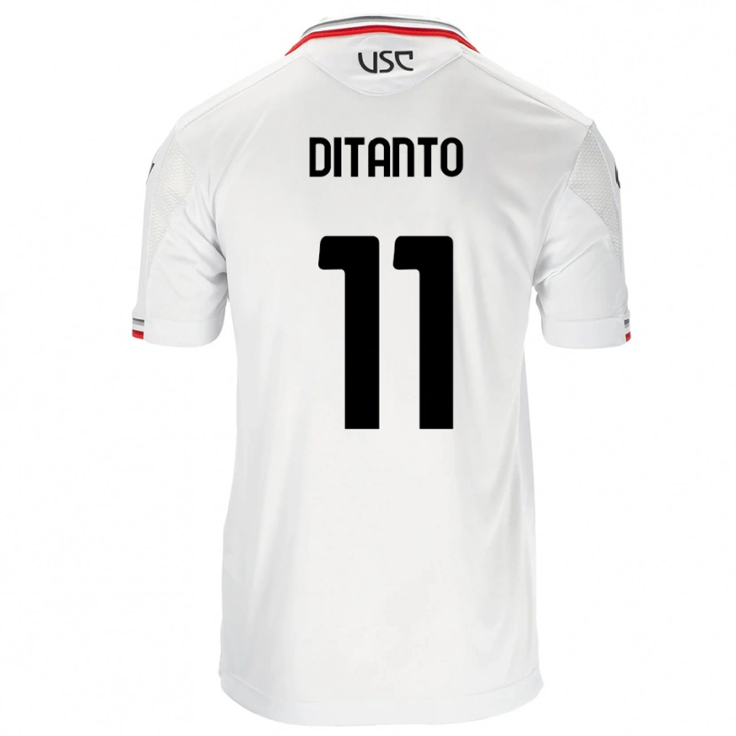 Danxen Dame Tiziano Ditanto #11 Hvit Rød Bortetrøye Drakt Trøye 2025/26 Skjorter T-Skjorte