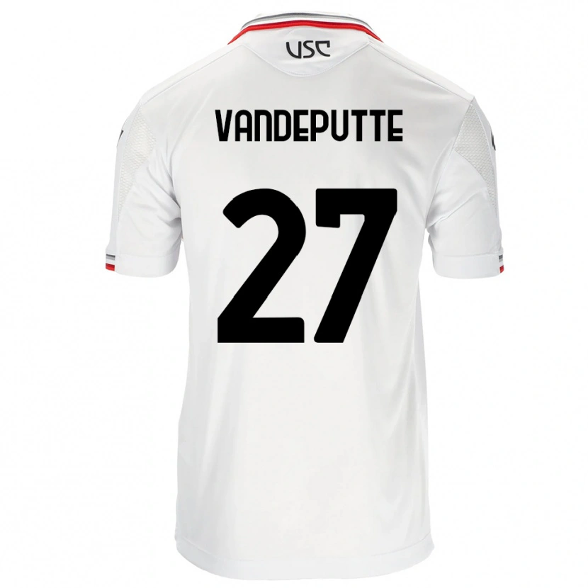 Danxen Dame Jari Vandeputte #27 Hvit Rød Bortetrøye Drakt Trøye 2025/26 Skjorter T-Skjorte