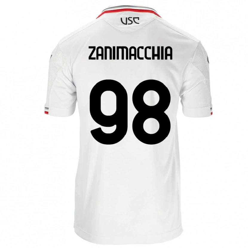 Danxen Dame Luca Zanimacchia #98 Hvit Rød Bortetrøye Drakt Trøye 2025/26 Skjorter T-Skjorte