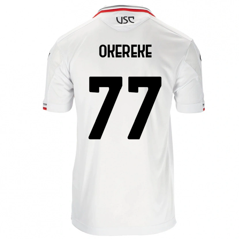 Danxen Dame David Okereke #77 Hvit Rød Bortetrøye Drakt Trøye 2025/26 Skjorter T-Skjorte