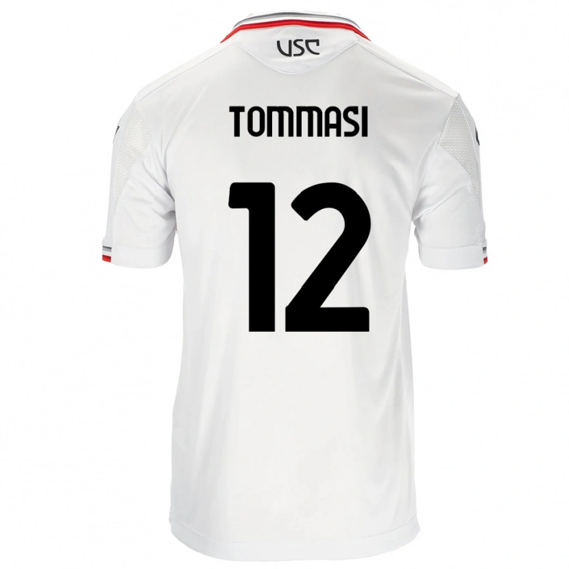 Danxen Dame Francesco Tommasi #12 Hvit Rød Bortetrøye Drakt Trøye 2025/26 Skjorter T-Skjorte