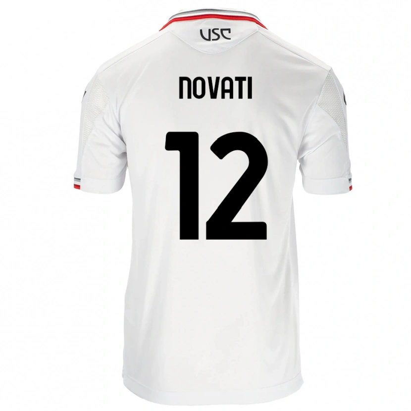 Danxen Dame Lorenzo Novati #12 Hvit Rød Bortetrøye Drakt Trøye 2025/26 Skjorter T-Skjorte