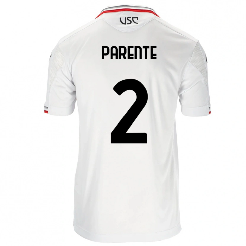 Danxen Dame Mattia Parente #2 Hvit Rød Bortetrøye Drakt Trøye 2025/26 Skjorter T-Skjorte