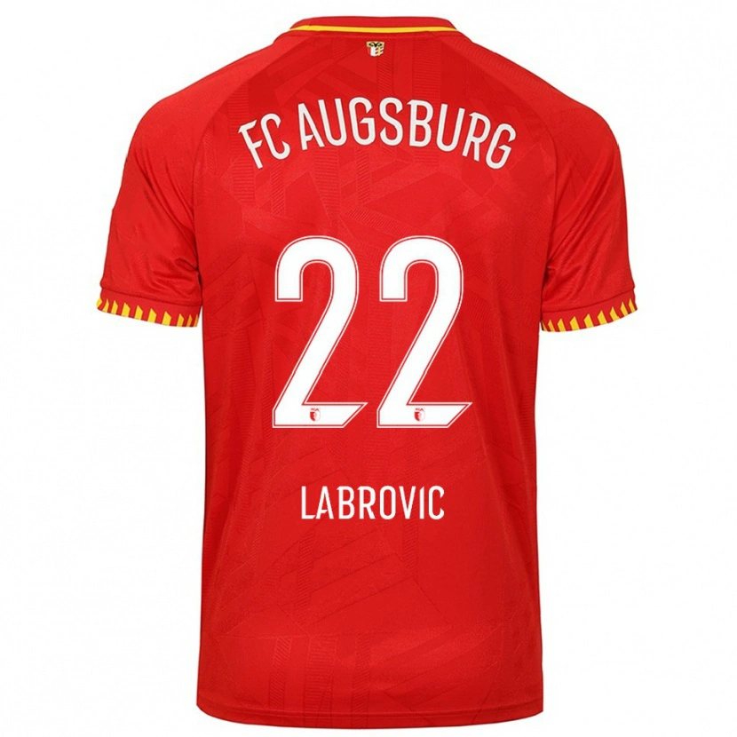 Danxen Dame Nediljko Labrovic #22 Rød Gul Bortetrøye Drakt Trøye 2025/26 Skjorter T-Skjorte