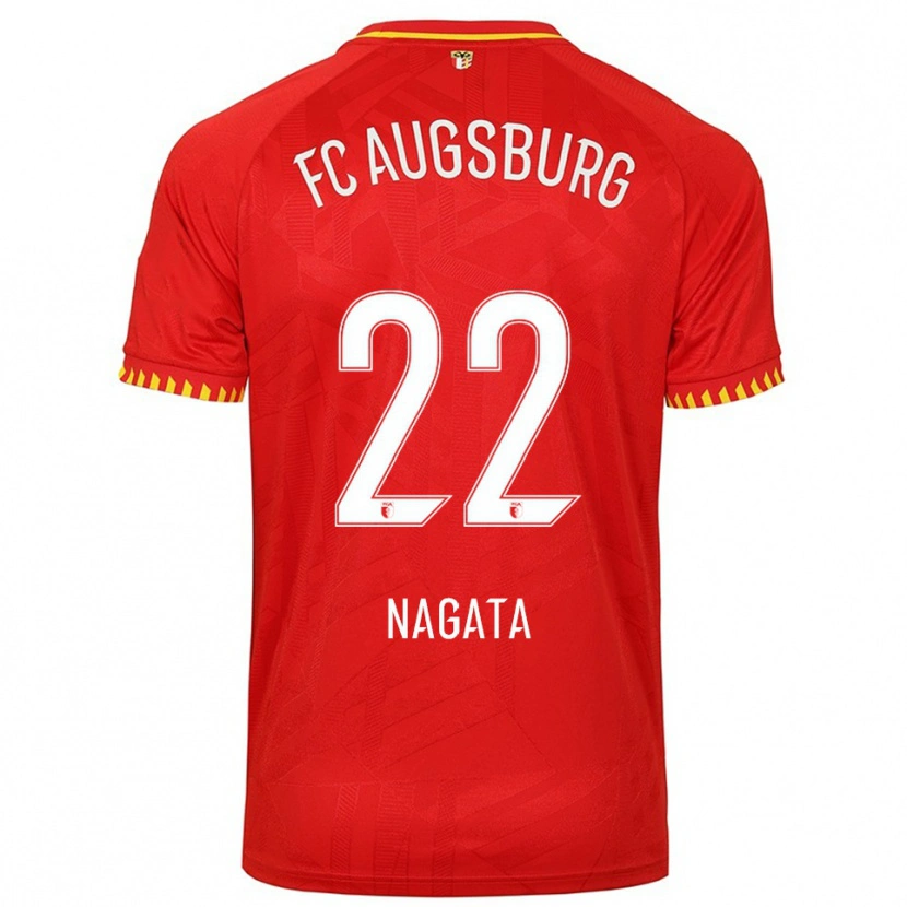 Danxen Dame Ryoji Nagata #22 Rød Gul Bortetrøye Drakt Trøye 2025/26 Skjorter T-Skjorte