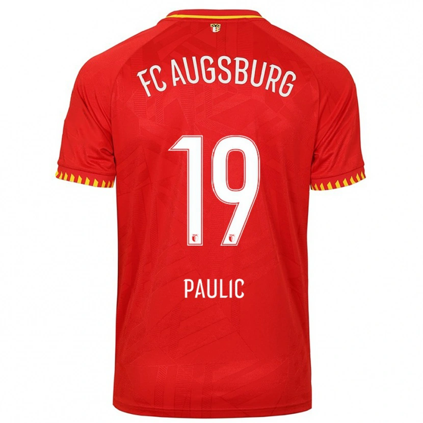 Danxen Dame Anthony Paulic #19 Rød Gul Bortetrøye Drakt Trøye 2025/26 Skjorter T-Skjorte