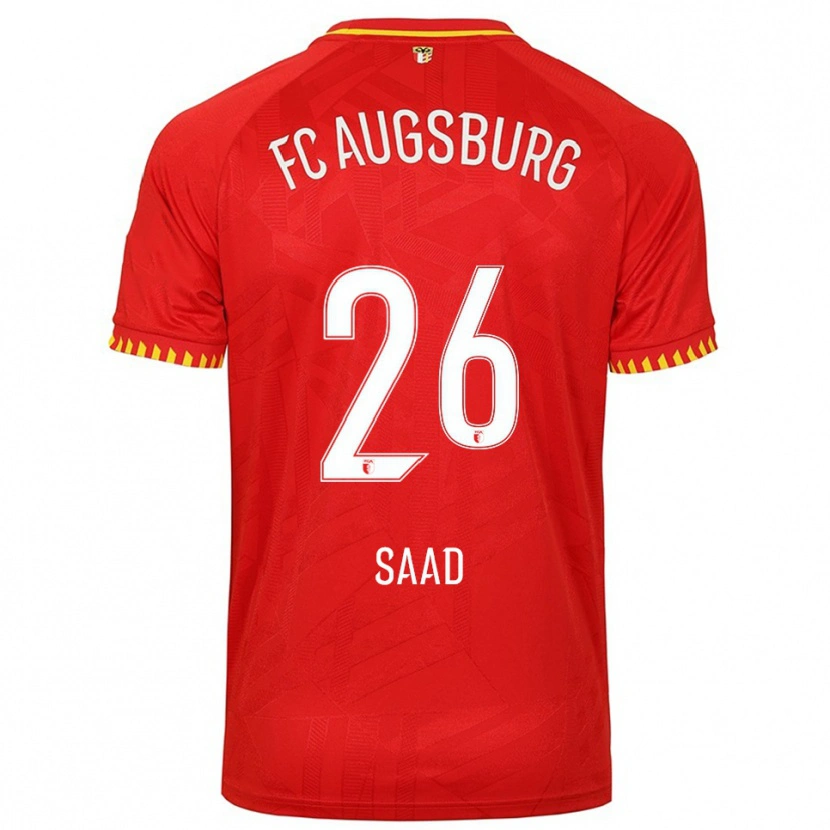 Danxen Dame Elias Saad #26 Rød Gul Bortetrøye Drakt Trøye 2025/26 Skjorter T-Skjorte