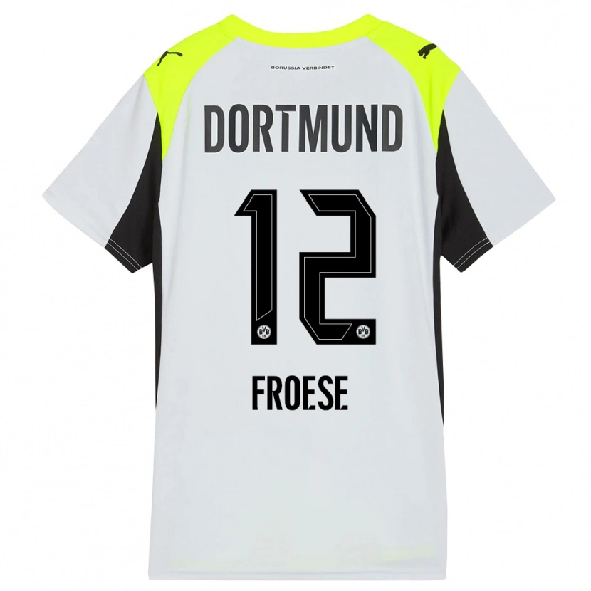 Danxen Dame Julien Froese #12 Fluorescerende Gul Bortetrøye Drakt Trøye 2025/26 Skjorter T-Skjorte