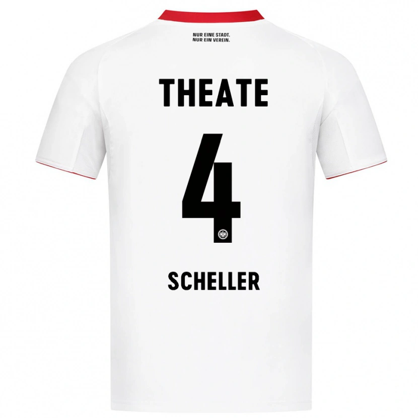 Danxen Dame Niklas Scheller #4 Hvit Rød Bortetrøye Drakt Trøye 2025/26 Skjorter T-Skjorte