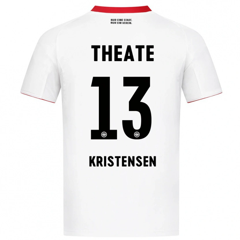 Danxen Dame Rasmus Kristensen #13 Hvit Rød Bortetrøye Drakt Trøye 2025/26 Skjorter T-Skjorte