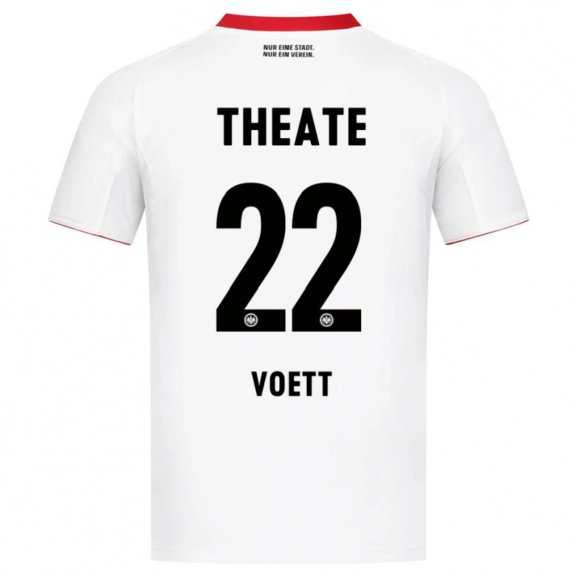 Danxen Dame Johannes Vött #22 Hvit Rød Bortetrøye Drakt Trøye 2025/26 Skjorter T-Skjorte