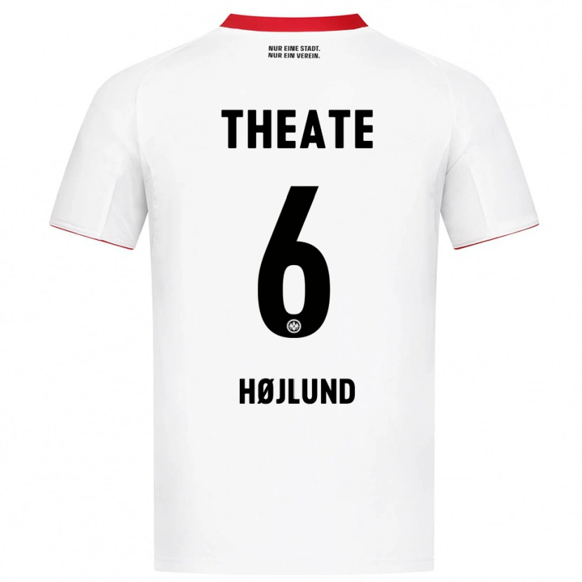 Danxen Dame Oscar Højlund #6 Hvit Rød Bortetrøye Drakt Trøye 2025/26 Skjorter T-Skjorte