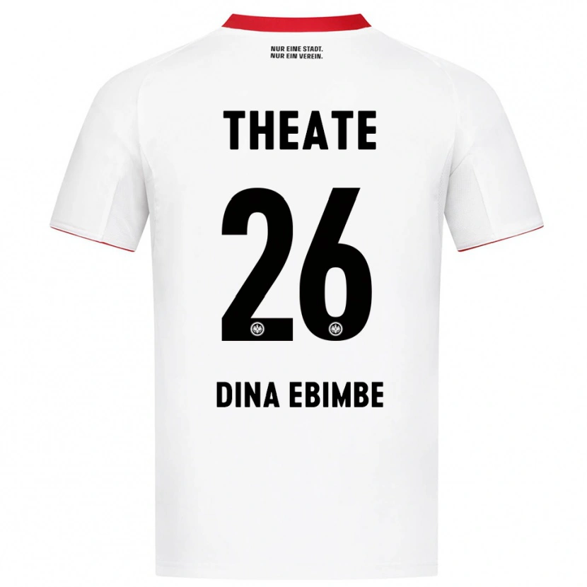 Danxen Dame Junior Dina Ebimbe #26 Hvit Rød Bortetrøye Drakt Trøye 2025/26 Skjorter T-Skjorte