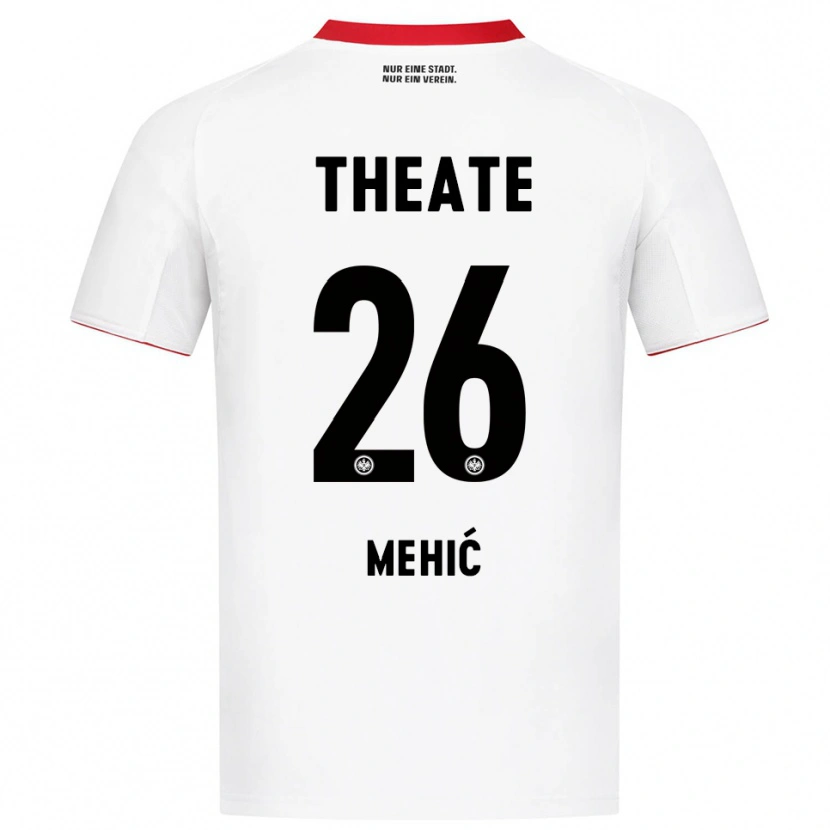 Danxen Dame Liam Mehić #26 Hvit Rød Bortetrøye Drakt Trøye 2025/26 Skjorter T-Skjorte