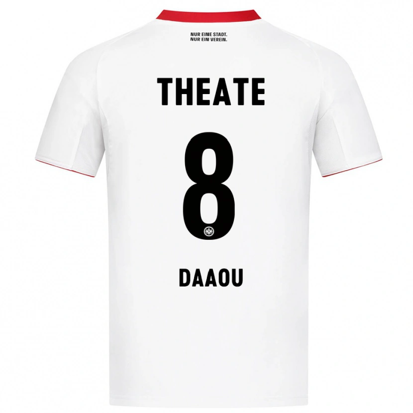Danxen Dame Bilal Daaou #8 Hvit Rød Bortetrøye Drakt Trøye 2025/26 Skjorter T-Skjorte