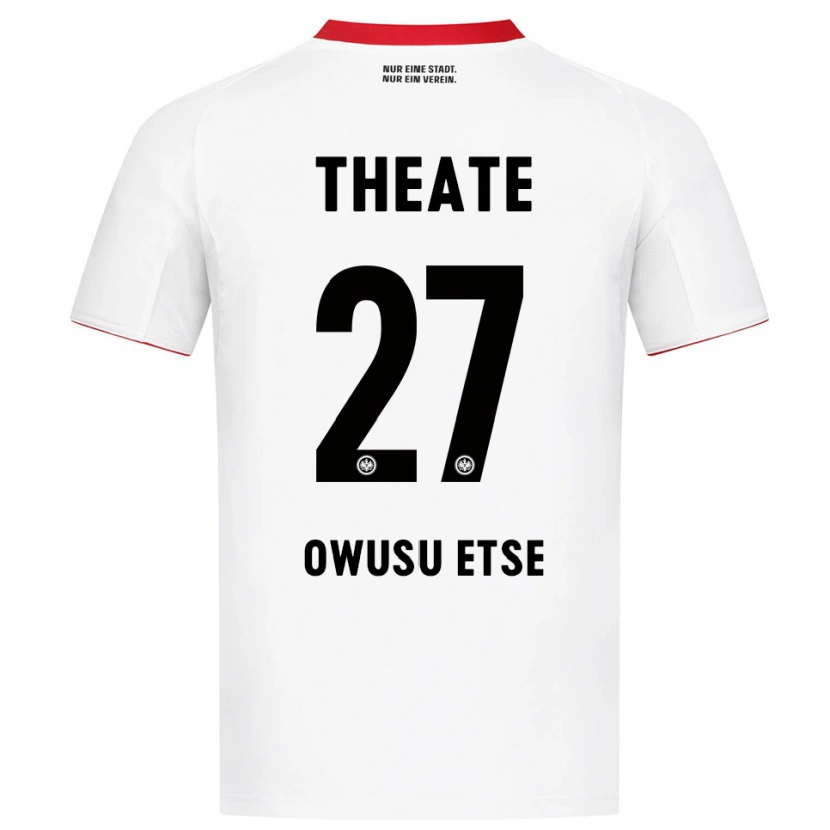 Danxen Dame Collin Owusu Etse #27 Hvit Rød Bortetrøye Drakt Trøye 2025/26 Skjorter T-Skjorte