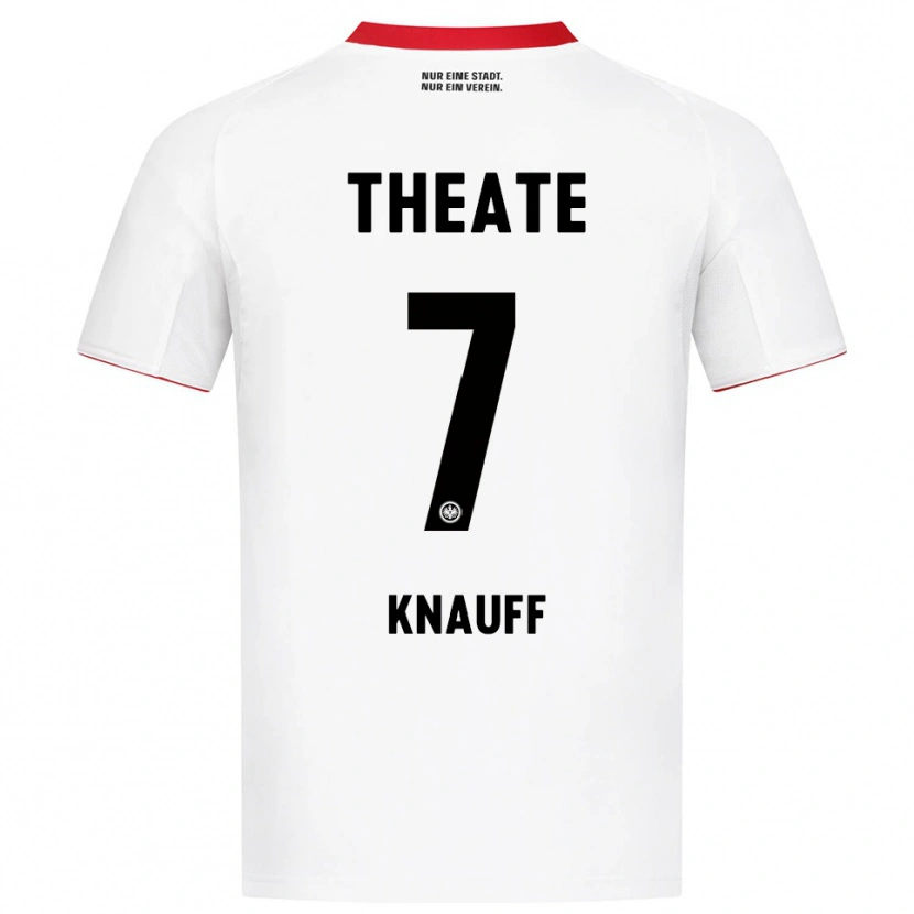 Danxen Dame Ansgar Knauff #7 Hvit Rød Bortetrøye Drakt Trøye 2025/26 Skjorter T-Skjorte