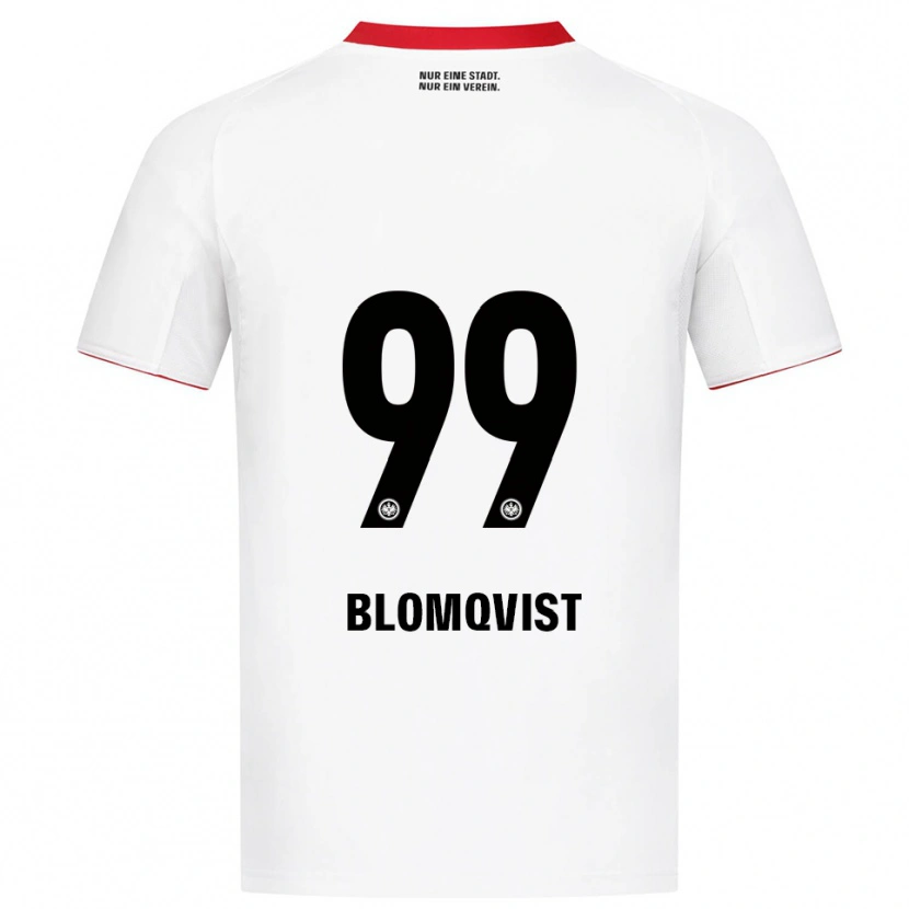 Danxen Dame Rebecka Blomqvist #99 Hvit Rød Bortetrøye Drakt Trøye 2025/26 Skjorter T-Skjorte