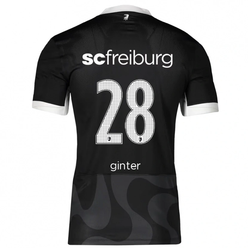 Danxen Dame Matthias Ginter #28 Svart Hvit Bortetrøye Drakt Trøye 2025/26 Skjorter T-Skjorte