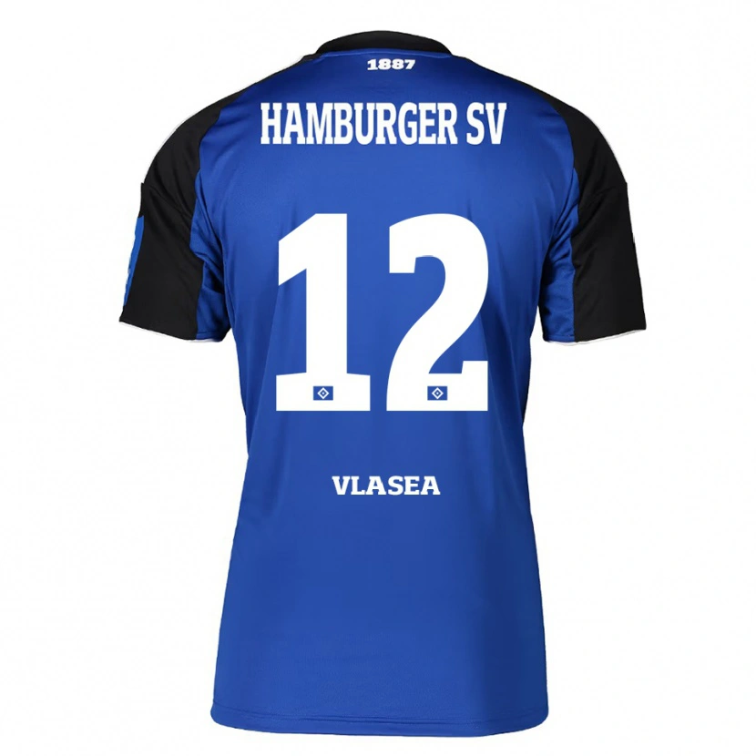 Danxen Dame Lucian-Octavian Vlasea #12 Blå Svart Bortetrøye Drakt Trøye 2025/26 Skjorter T-Skjorte