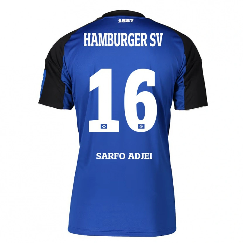 Danxen Dame Maximilian Sarfo-Adjei #16 Blå Svart Bortetrøye Drakt Trøye 2025/26 Skjorter T-Skjorte