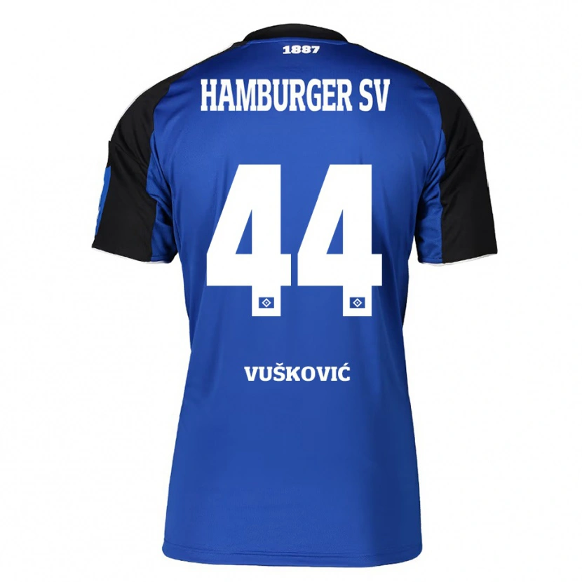 Danxen Dame Mario Vuskovic #44 Blå Svart Bortetrøye Drakt Trøye 2025/26 Skjorter T-Skjorte