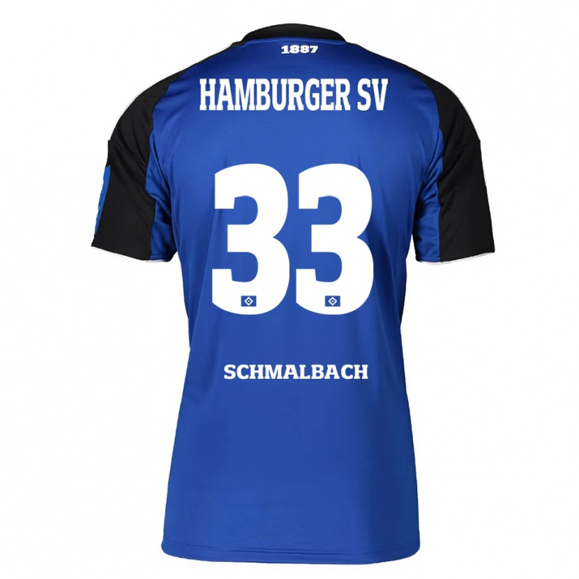 Danxen Dame Sebastian Schmalbach #33 Blå Svart Bortetrøye Drakt Trøye 2025/26 Skjorter T-Skjorte