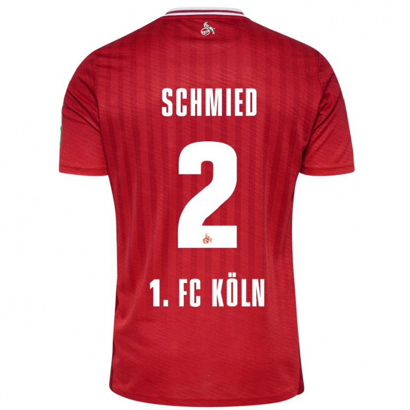 Danxen Dame Joël Schmied #2 Rød Hvit Bortetrøye Drakt Trøye 2025/26 Skjorter T-Skjorte