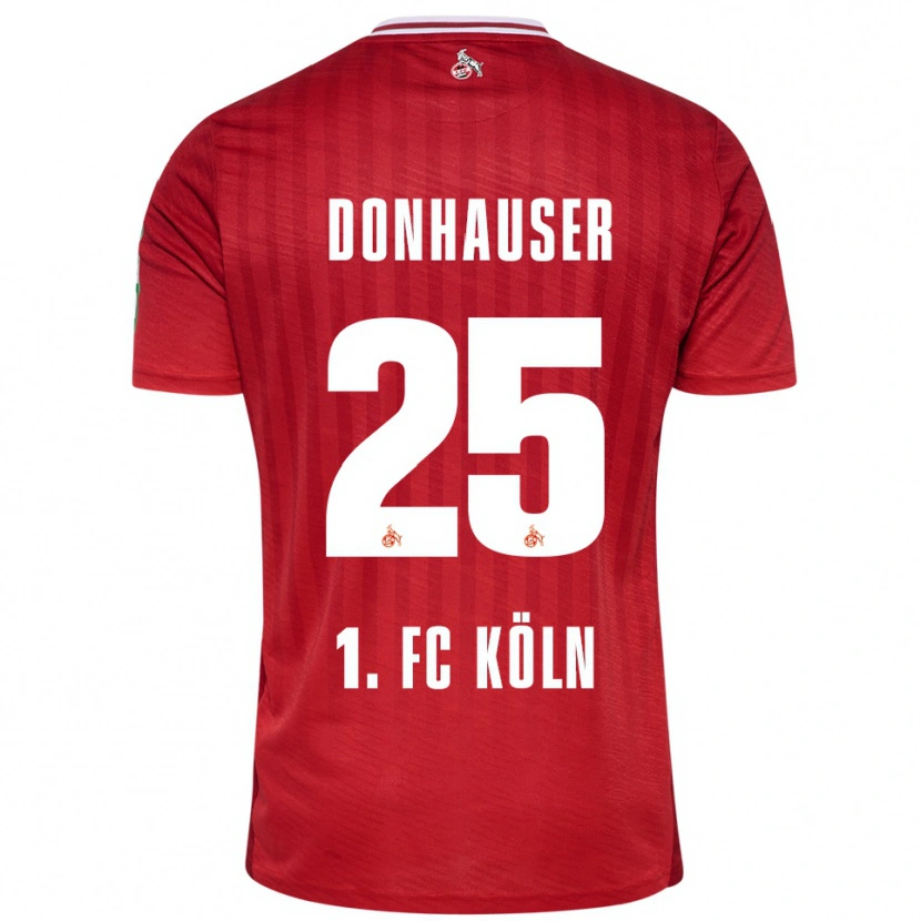 Danxen Dame Laura Donhauser #25 Rød Hvit Bortetrøye Drakt Trøye 2025/26 Skjorter T-Skjorte