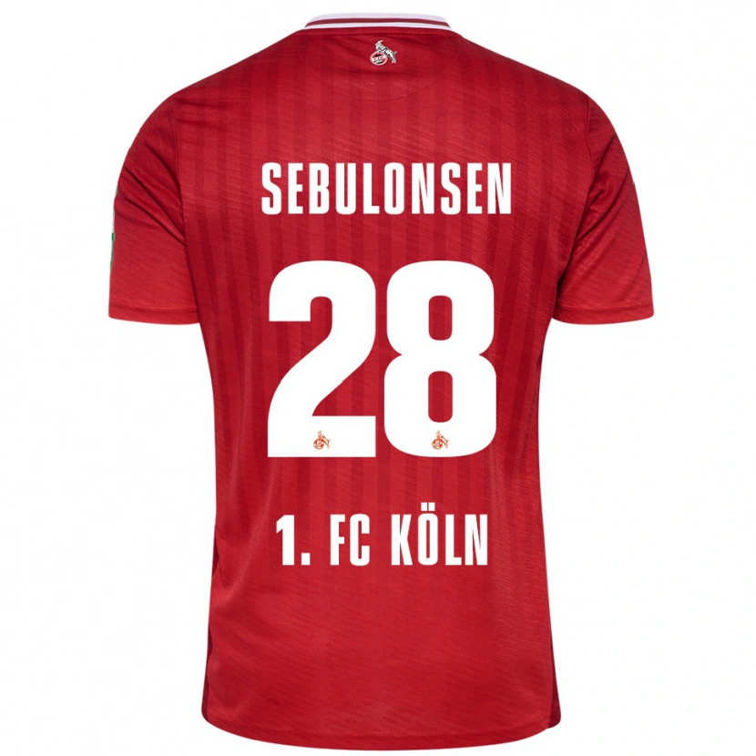 Danxen Dame Sebastian Sebulonsen #28 Rød Hvit Bortetrøye Drakt Trøye 2025/26 Skjorter T-Skjorte