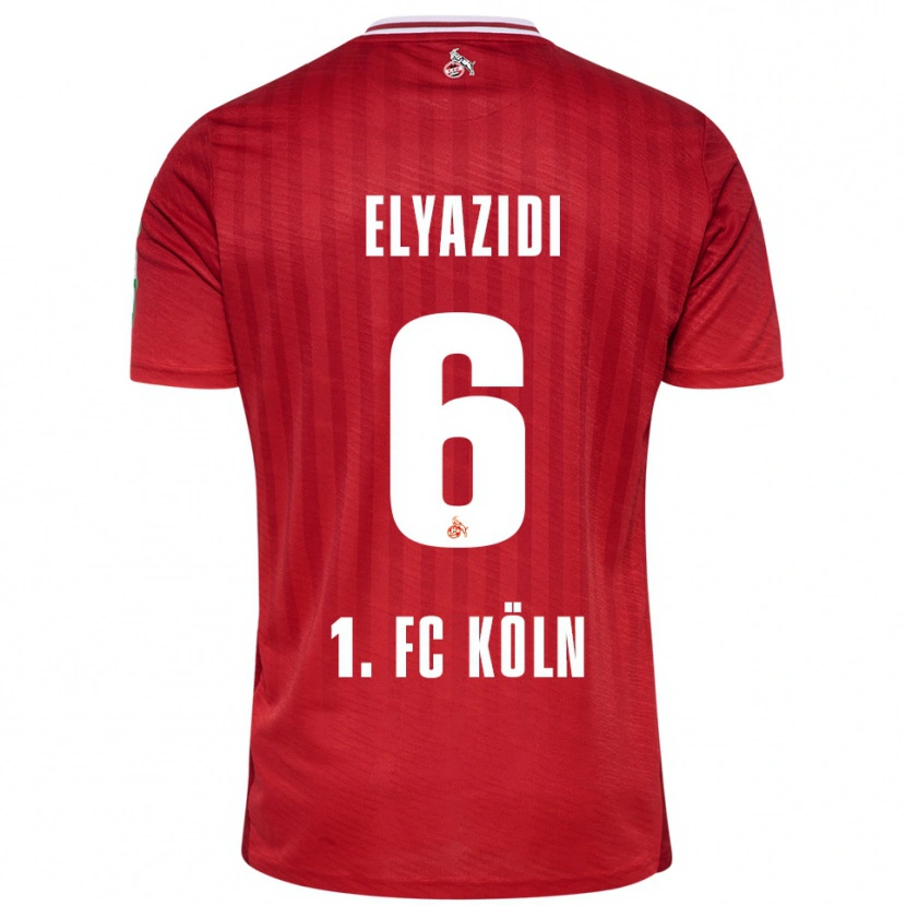 Danxen Dame Ilias Elyazidi #6 Rød Hvit Bortetrøye Drakt Trøye 2025/26 Skjorter T-Skjorte