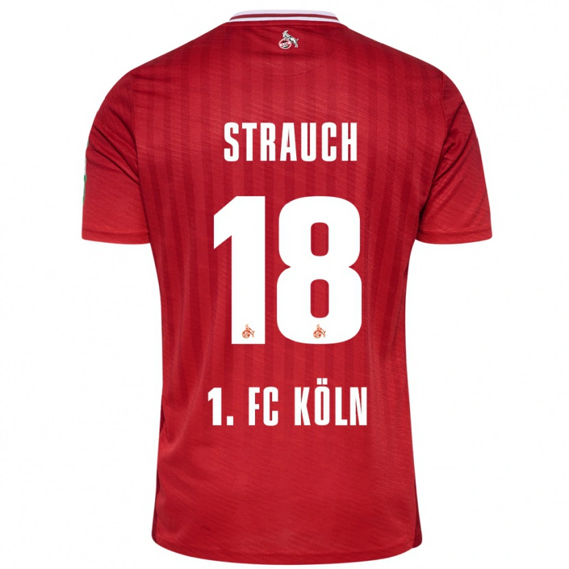 Danxen Dame Georg Strauch #18 Rød Hvit Bortetrøye Drakt Trøye 2025/26 Skjorter T-Skjorte