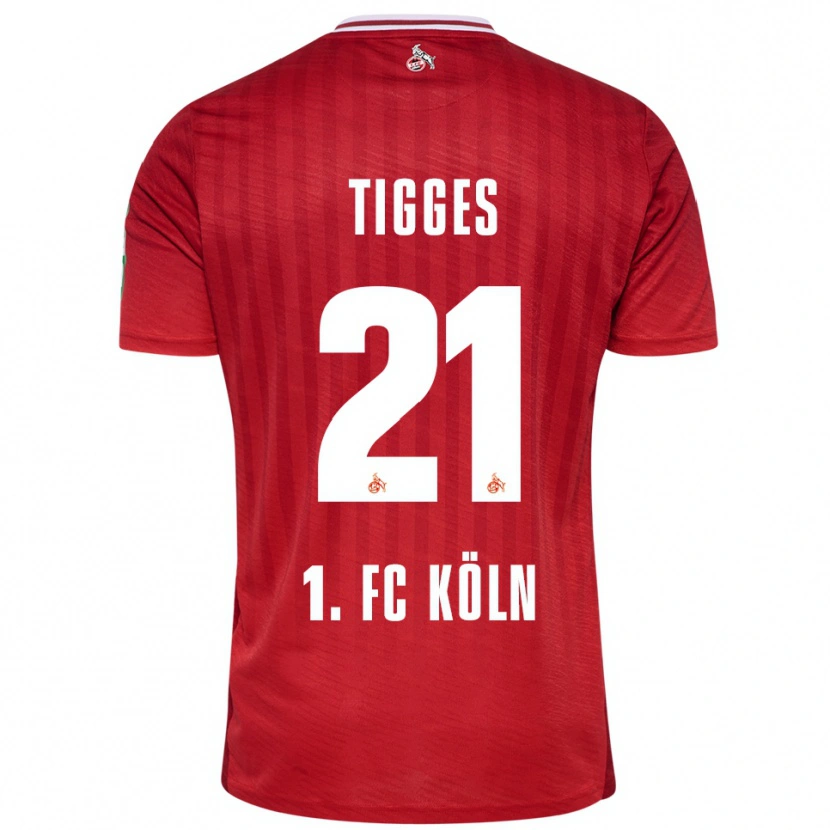 Danxen Dame Steffen Tigges #21 Rød Hvit Bortetrøye Drakt Trøye 2025/26 Skjorter T-Skjorte