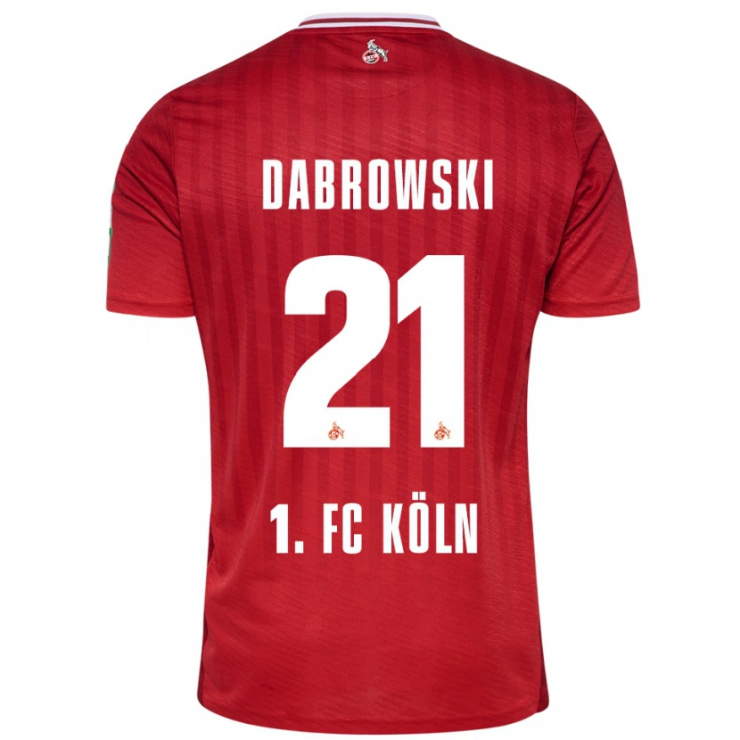 Danxen Dame Luc Dabrowski #21 Rød Hvit Bortetrøye Drakt Trøye 2025/26 Skjorter T-Skjorte