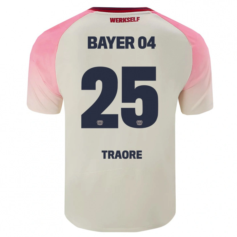 Danxen Dame Amael-Demba Traore #25 Rosa Off-White Bortetrøye Drakt Trøye 2025/26 Skjorter T-Skjorte