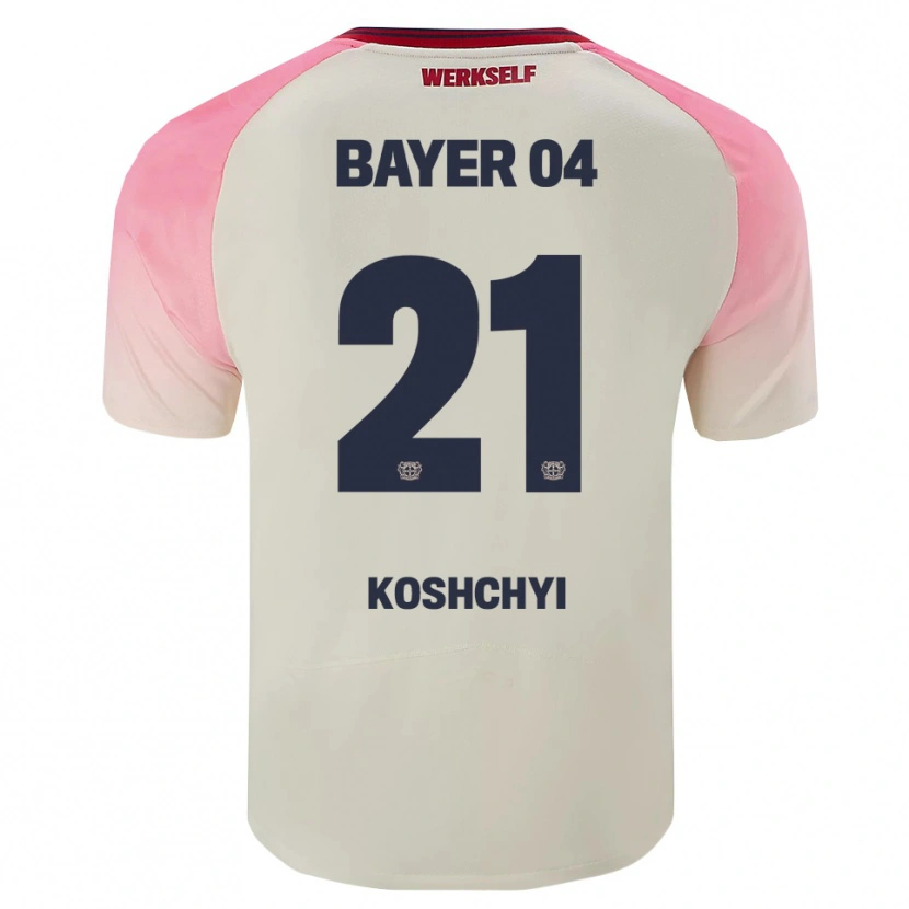 Danxen Dame Yegor Koshchyi #21 Rosa Off-White Bortetrøye Drakt Trøye 2025/26 Skjorter T-Skjorte