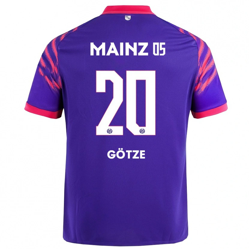 Danxen Dame Justus Götze #20 Marineblå Rosa Bortetrøye Drakt Trøye 2025/26 Skjorter T-Skjorte