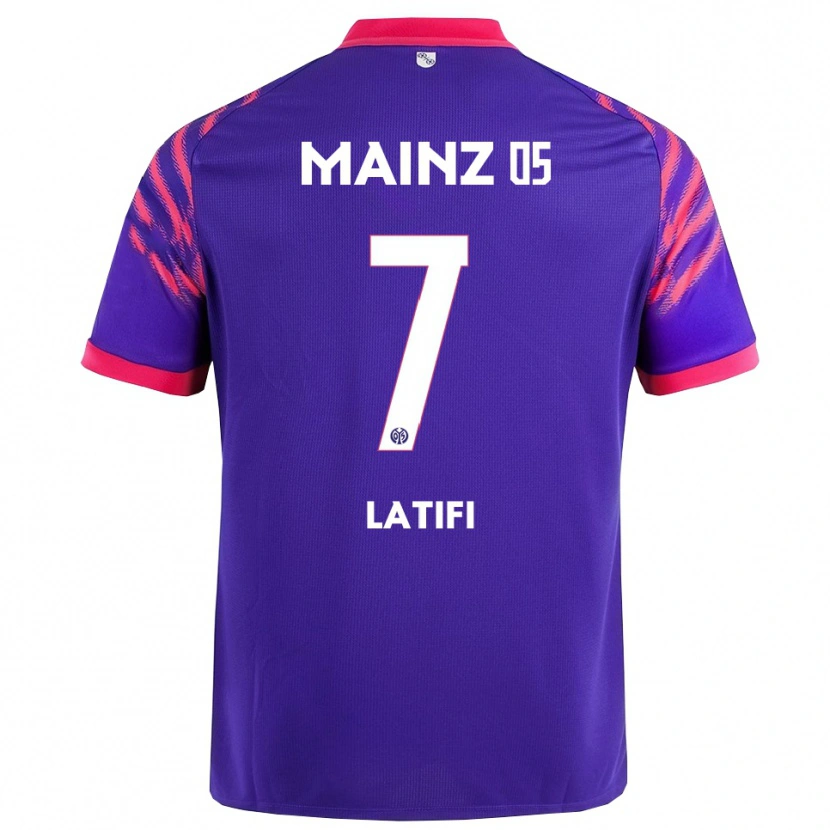 Danxen Dame Artan Latifi #7 Marineblå Rosa Bortetrøye Drakt Trøye 2025/26 Skjorter T-Skjorte