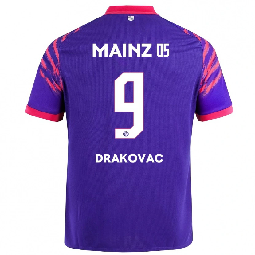 Danxen Dame Benjamin Drakovac #9 Marineblå Rosa Bortetrøye Drakt Trøye 2025/26 Skjorter T-Skjorte