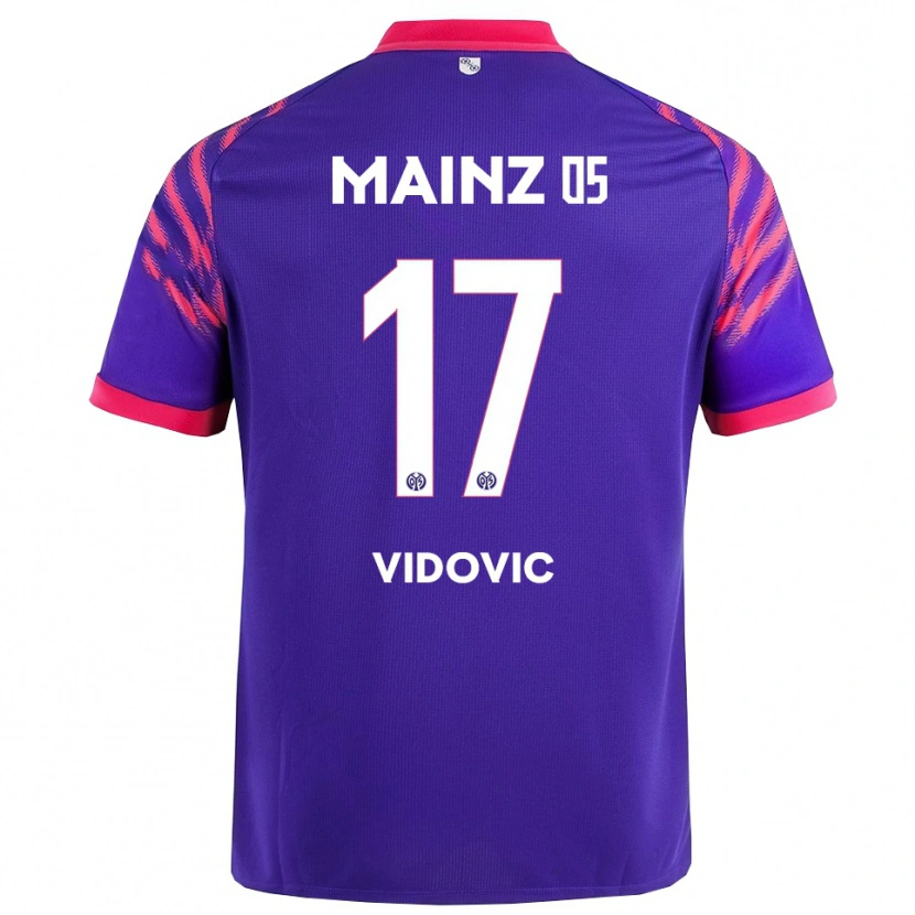 Danxen Dame Gabriel Vidovic #17 Marineblå Rosa Bortetrøye Drakt Trøye 2025/26 Skjorter T-Skjorte