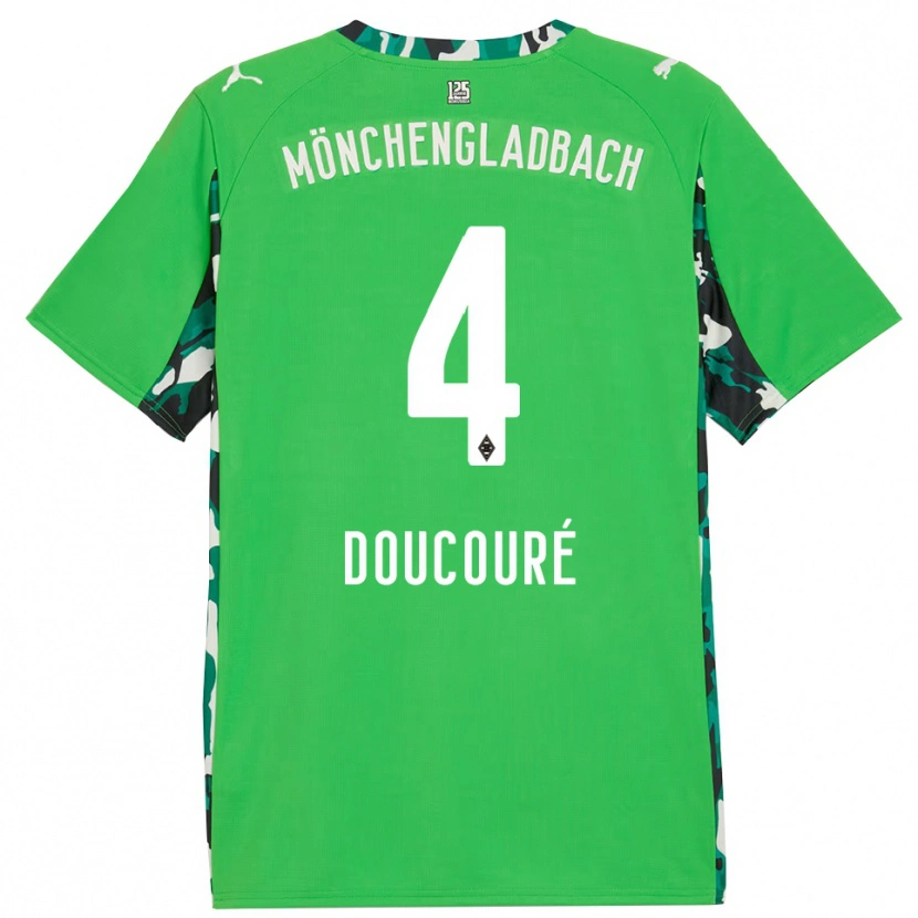 Danxen Dame Mamadou Doucoure #4 Grønn Svart Bortetrøye Drakt Trøye 2025/26 Skjorter T-Skjorte