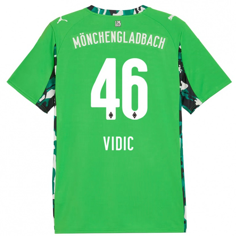 Danxen Dame Nico Vidic #46 Grønn Svart Bortetrøye Drakt Trøye 2025/26 Skjorter T-Skjorte
