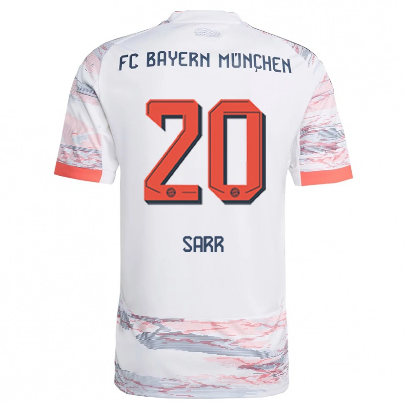 Danxen Dame Bouna Sarr #20 Hvit Grå Bortetrøye Drakt Trøye 2025/26 Skjorter T-Skjorte