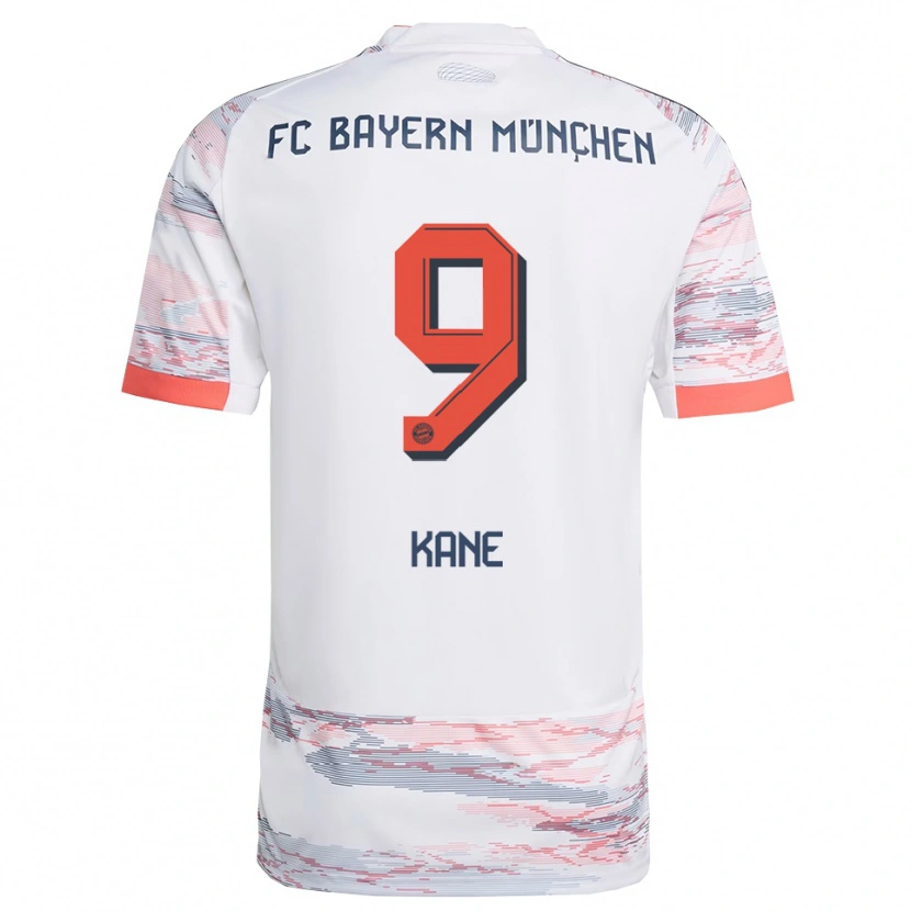 Danxen Dame Harry Kane #9 Hvit Grå Bortetrøye Drakt Trøye 2025/26 Skjorter T-Skjorte