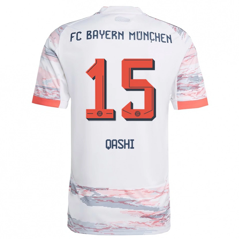 Danxen Dame Yousef Qashi #15 Hvit Grå Bortetrøye Drakt Trøye 2025/26 Skjorter T-Skjorte