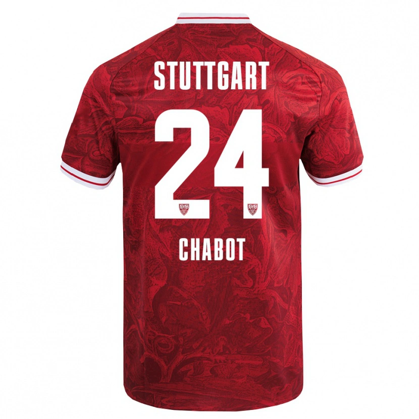 Danxen Dame Jeff Chabot #24 Rød Svart Bortetrøye Drakt Trøye 2025/26 Skjorter T-Skjorte