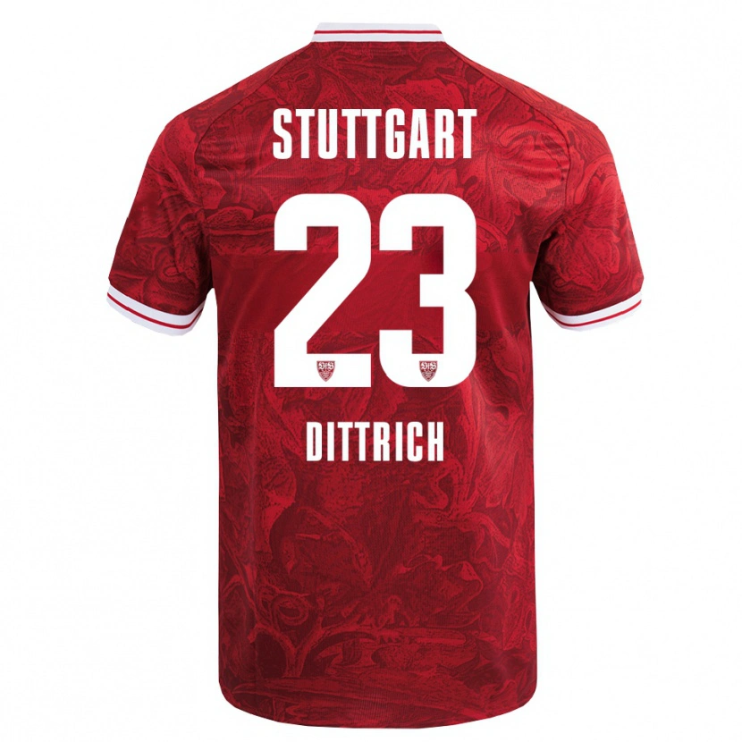 Danxen Dame Robin Dittrich #23 Rød Svart Bortetrøye Drakt Trøye 2025/26 Skjorter T-Skjorte
