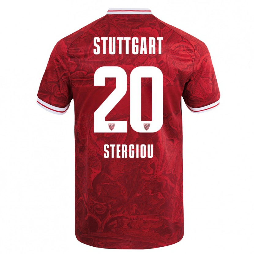 Danxen Dame Leonidas Stergiou #20 Rød Svart Bortetrøye Drakt Trøye 2025/26 Skjorter T-Skjorte