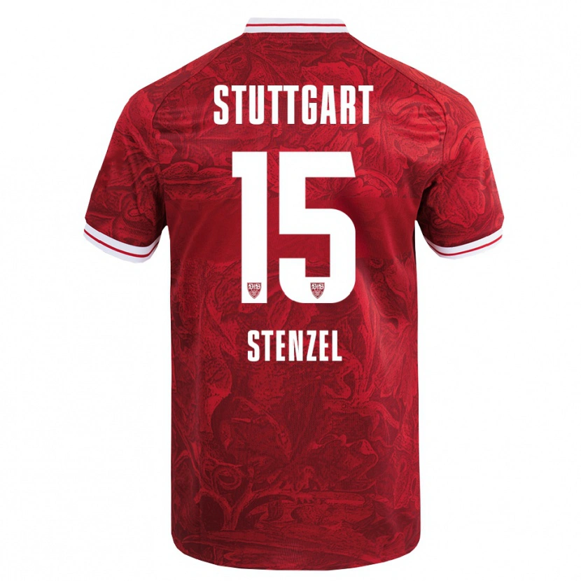Danxen Dame Pascal Stenzel #15 Rød Svart Bortetrøye Drakt Trøye 2025/26 Skjorter T-Skjorte